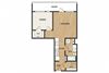 1 Bedroom A2 Floor Plan – Aura Burnside